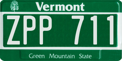 VT license plate ZPP711