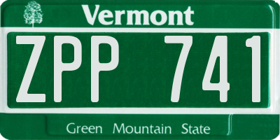 VT license plate ZPP741