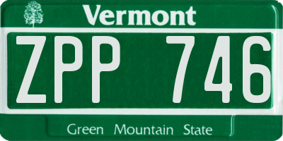 VT license plate ZPP746