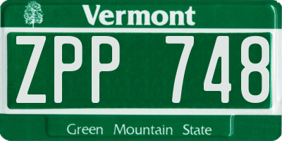VT license plate ZPP748