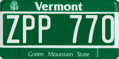 VT license plate ZPP770