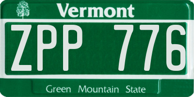 VT license plate ZPP776
