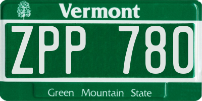VT license plate ZPP780