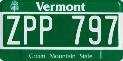 VT license plate ZPP797