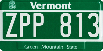VT license plate ZPP813