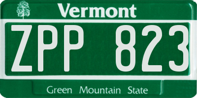 VT license plate ZPP823