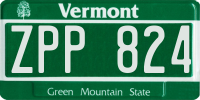 VT license plate ZPP824