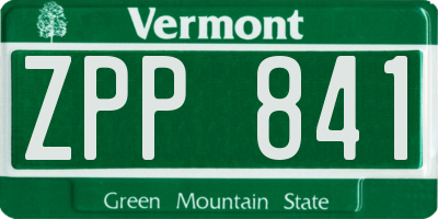 VT license plate ZPP841