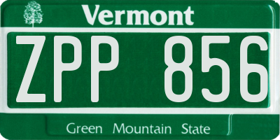 VT license plate ZPP856