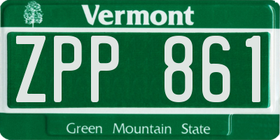 VT license plate ZPP861