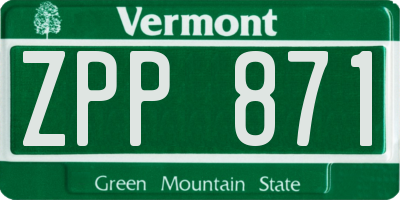 VT license plate ZPP871