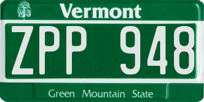 VT license plate ZPP948