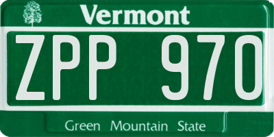 VT license plate ZPP970