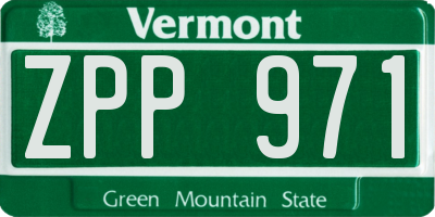 VT license plate ZPP971