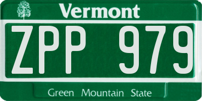 VT license plate ZPP979