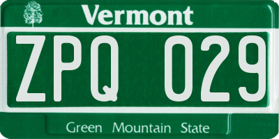 VT license plate ZPQ029