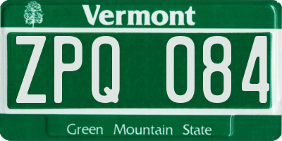 VT license plate ZPQ084