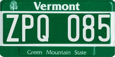 VT license plate ZPQ085