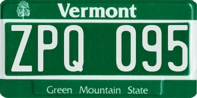 VT license plate ZPQ095