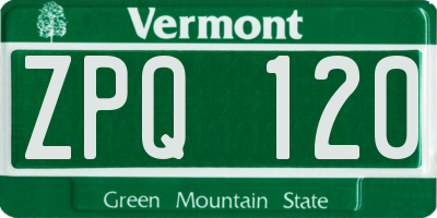 VT license plate ZPQ120