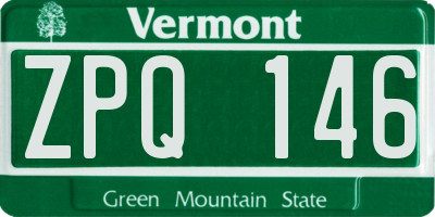 VT license plate ZPQ146