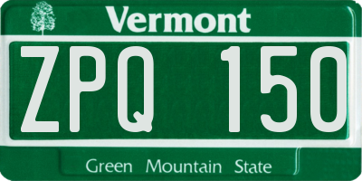 VT license plate ZPQ150