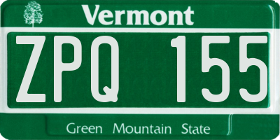 VT license plate ZPQ155