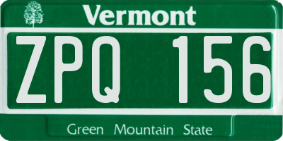 VT license plate ZPQ156