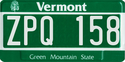 VT license plate ZPQ158