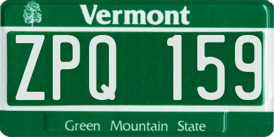 VT license plate ZPQ159