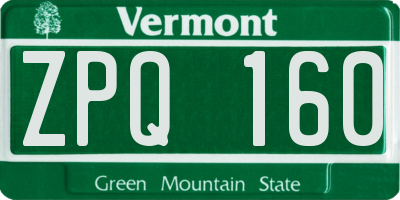 VT license plate ZPQ160