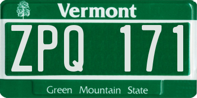 VT license plate ZPQ171