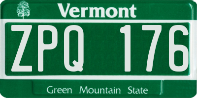 VT license plate ZPQ176