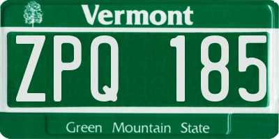 VT license plate ZPQ185