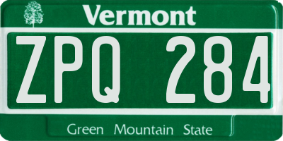 VT license plate ZPQ284