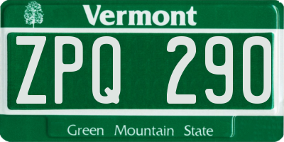 VT license plate ZPQ290