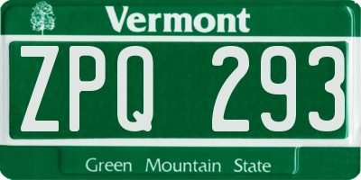VT license plate ZPQ293