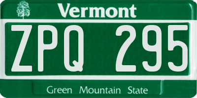VT license plate ZPQ295