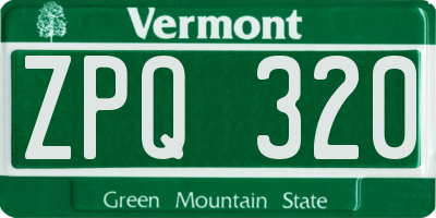 VT license plate ZPQ320