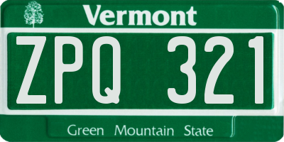 VT license plate ZPQ321