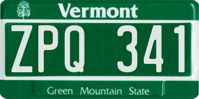 VT license plate ZPQ341