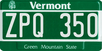 VT license plate ZPQ350