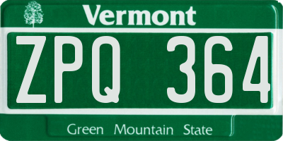 VT license plate ZPQ364