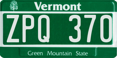 VT license plate ZPQ370