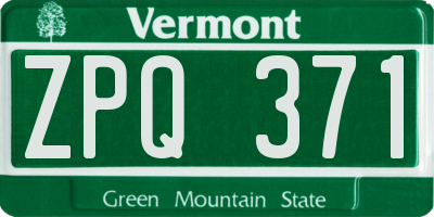 VT license plate ZPQ371
