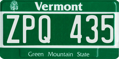 VT license plate ZPQ435