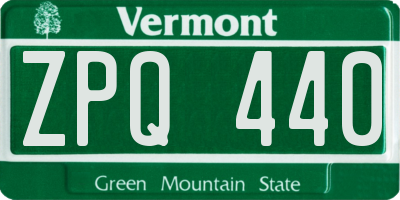 VT license plate ZPQ440