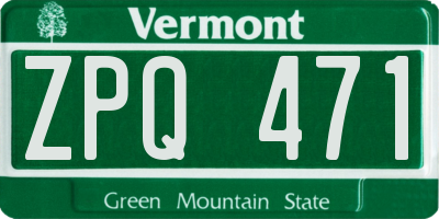 VT license plate ZPQ471