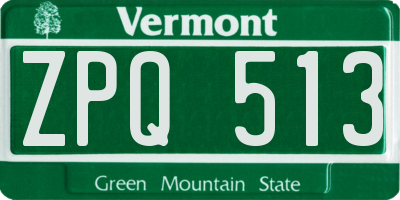 VT license plate ZPQ513