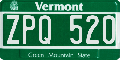 VT license plate ZPQ520